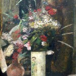 flowers on the fireplace