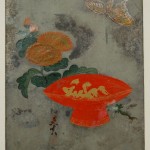 sake bowl, chrysanthemum and butterfly