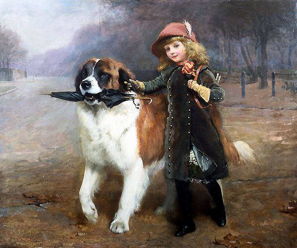 off to school painting by the English artist Charles Burton Barber