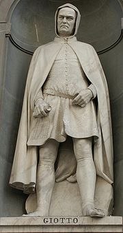 statue of the famous artist Giotto at the Uffizi Gallery