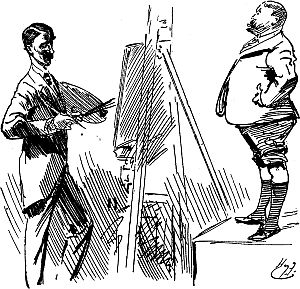 caricature of harry furniss and charles burton barber