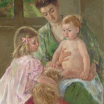 Children Playing with a Dog