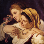 Two Women Throwing Flowers During Carnival