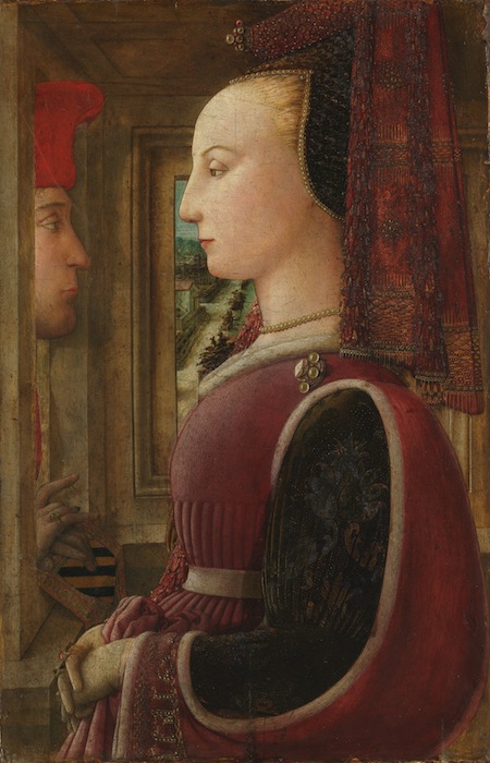portrait of a man and a woman at a casement by Lippi