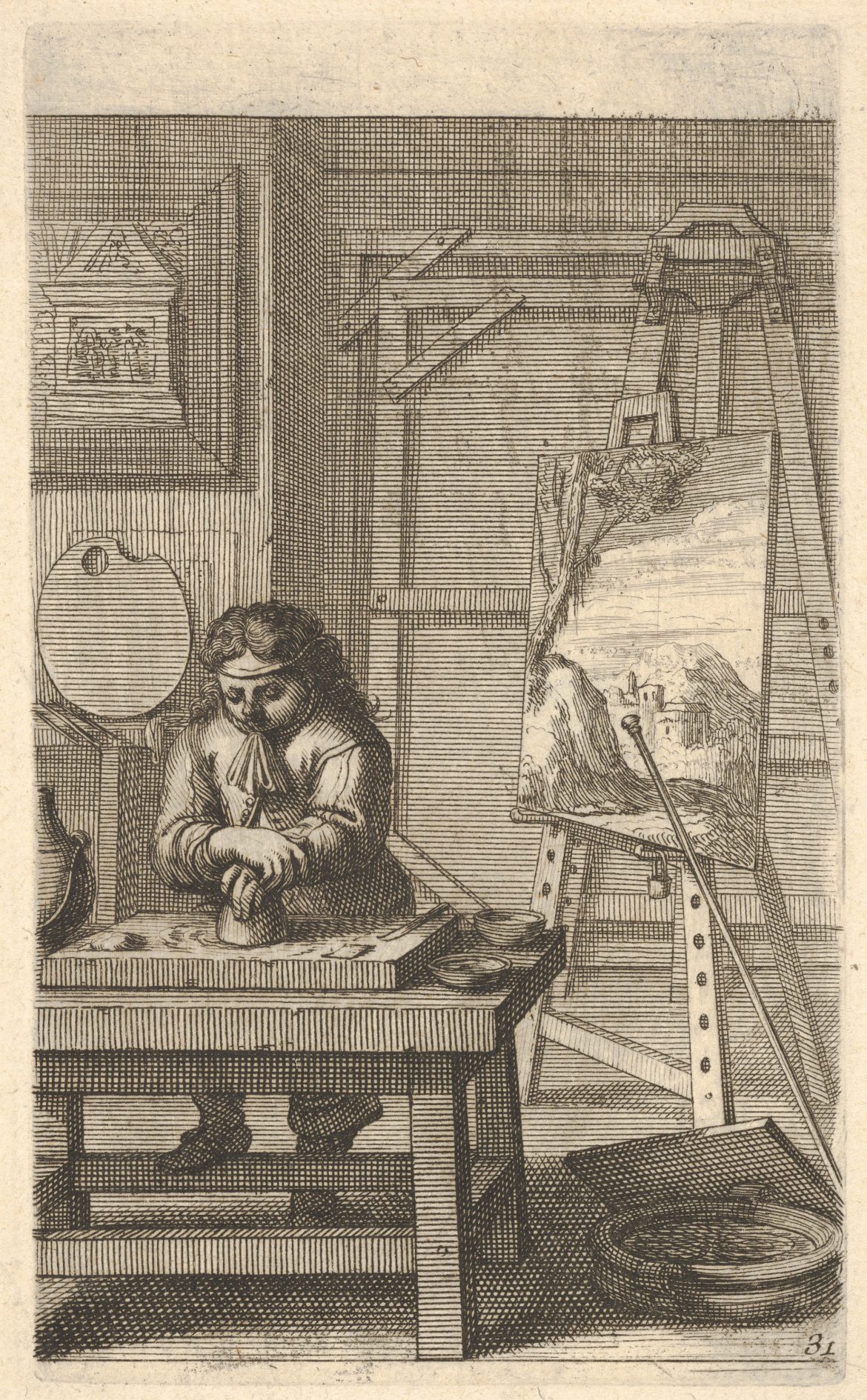 A Painter in His Studio by Abraham Bosse